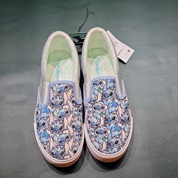 Stitch Kids Slip-On Shoes - Blue and Silver - Picture 2 of 5
